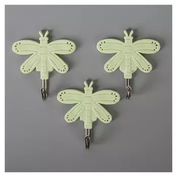 Набор крючков на липучке «Бабочки», 3 шт, дизайн