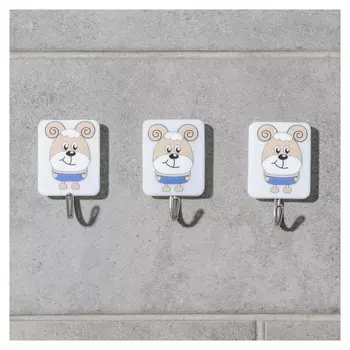 Набор крючков на липучке «Барашек», 3 шт