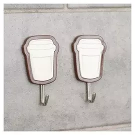 Набор крючков на липучке «Кофейня», 2 шт, форма