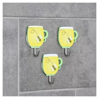 Набор крючков на липучке Кружка 3 шт