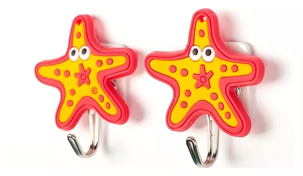 Набор крючков на липучке «Морские звёзды», 2 шт
