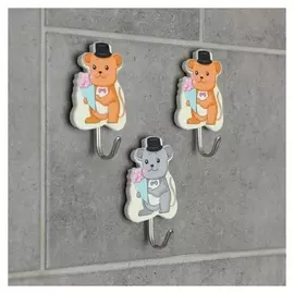 Набор крючков на липучке «Мышки, котики», 3 шт, рисунок