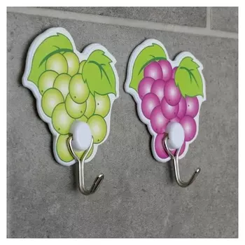 Набор крючков на липучке «Виноград», 2 шт