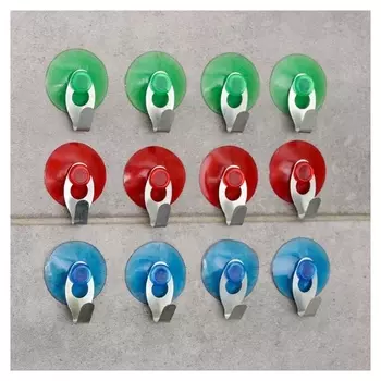 Набор крючков «Радуга» на вакуумной присоске, 12 шт