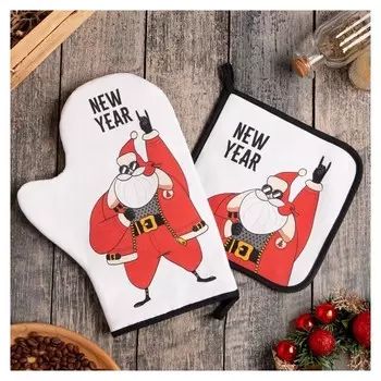 Набор кух. "Rock Grandfather" варежка-прихватка 20х28см, прихватка 19х19см,100% хл