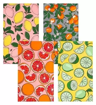 Набор кухонных полотенец доляна Citrus Mix 35х60см-4шт, 100% хл