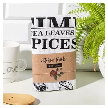 Набор кухонных полотенец доляна Organic Food 35х60см-3шт, 100% хл