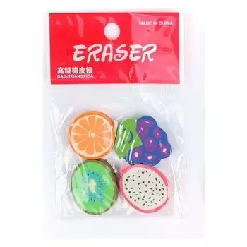 Набор ластиков фигурных 4шт фрукты/ягоды в блистере 2877952