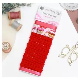 Набор лент, 6/12/25 мм, 2 м, 4 шт, цвет розовый