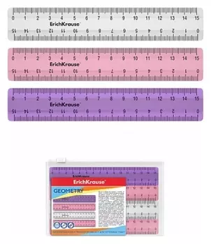Набор линеек 15 см Erichkrause Candy, из 3 цветов, Zip-пакет в подарок!