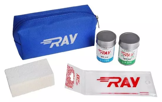Набор лыжника Ray: сумка, мазь Wt-10, Wt-20, пробка, скребок