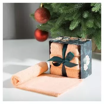 Набор махровых полотенец этель Tiger 30х30 см - 3 шт, хлопок 340гр/м2