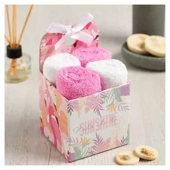 Набор махровых полотенец этель Tropic 30х30 см-4шт, 100% хлопок 340 гр/м2