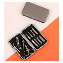 Набор маникюрный, 7 предметов, цвет бежевый