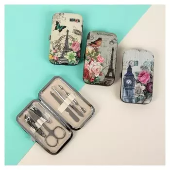 Набор маникюрный «Пейзаж», 6 предметов, цвет и рисунок