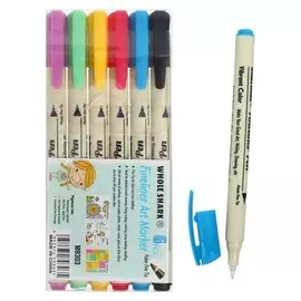 Набор маркеров, 6 цветов, тонкая линия 0, 4мм