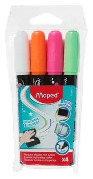 Набор маркеров перманентных 4 цвета 5.0 мм, Maped, пластиковый футляр