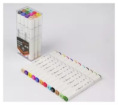 Набор маркеров профессиональных двусторонних 12шт/12цв набор A Ms-898