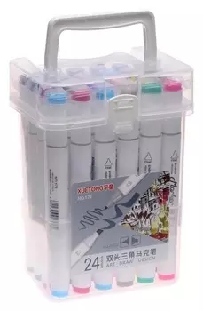 Набор маркеров профессиональных двусторонних 24 штуки/24 цвета