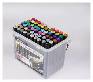 Набор маркеров профессиональных двусторонних Superior Tinge, чёрный корпус, 60 шт., 60 цветов Ms-818