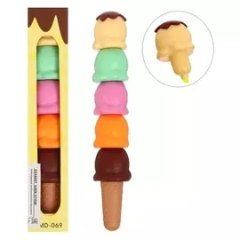 Набор маркеров-тестовыделителей 5 штук/5 цветов, фигурных эскимо, скошенных 5мм