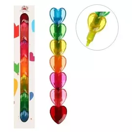 Набор маркеров-тестовыделителей 6 штук/6 цветов, фигурных сердечки, скошенных 5мм