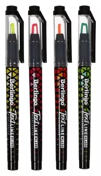 Набор маркеров текстовыделителей 4цв 0,5-4мм Berlingo "Textline Hl450" европодвес