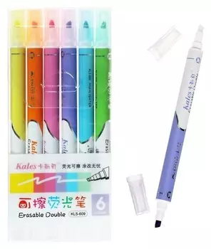 Набор маркеров текстовыделителей Пиши-стирай, 6 цветов