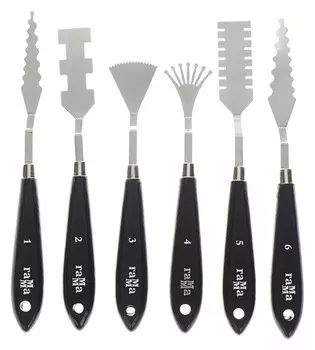 Набор мастихинов 6 штук, «Гамма» «московская палитра» фигурные (Особые)