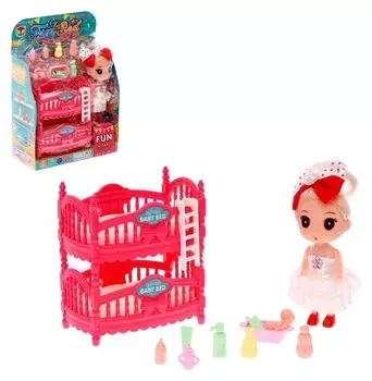 Набор мебели для кукол с малышкой и аксессуарами