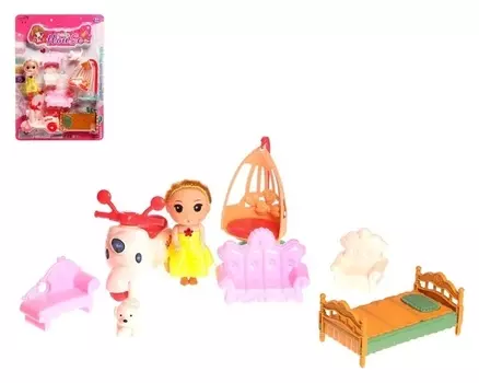 Набор мебели для кукол с малышкой и аксессуарами