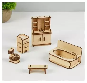 Набор мебели для кукол Ванная