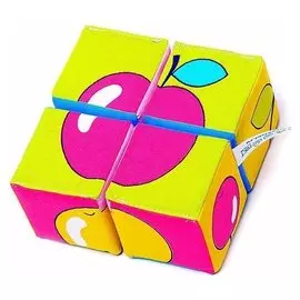 Набор мягких кубиков Собери картинку. Ягоды,Фрукты,Овощи