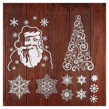 Набор наклеек "Белые снежинки" Дед мороз, 34,3 х 35,6 см