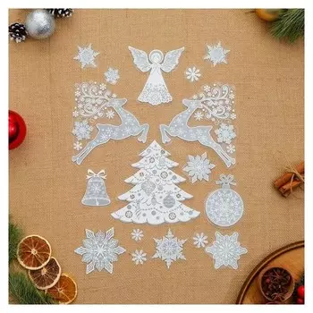 Набор наклеек "Новогодний декор" пластизоль