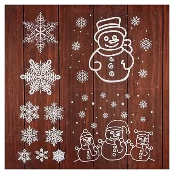 Набор наклеек "Новогодний" снеговички, 34,3 х 35,6 см