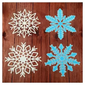 Набор наклеек "Снежинки" 4 наклейки в наборе, сине-голубые и белые, 152 X 152 мм