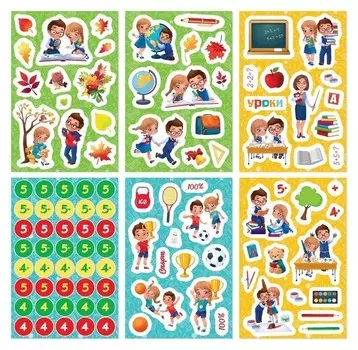 Набор наклеек «Снова в школу», 14 х 21 см