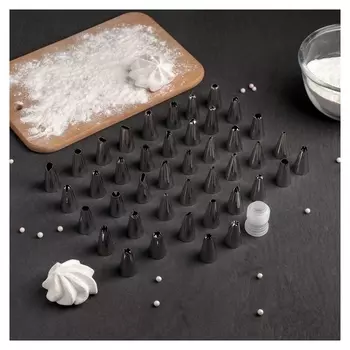 Набор насадок кондитерских D=1,7 см, 42 шт, адаптер, в кейсе, форма