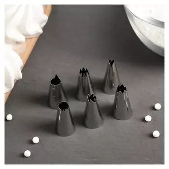 Набор насадок кондитерских D=1,7 см, 6 шт, форма