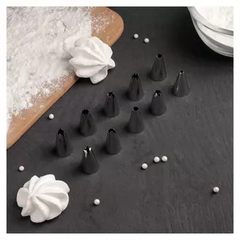 Набор насадок кондитерских, D=1,7 см, 9 шт, форма