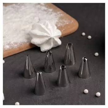 Набор насадок кондитерских, D=1 см, 6 шт, форма