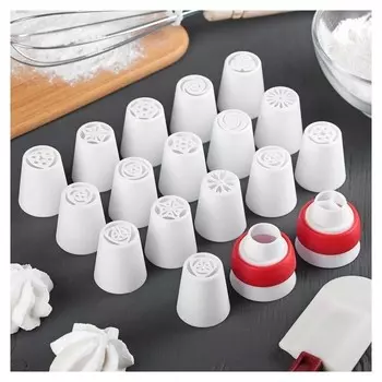 Набор насадок кондитерских D=3,5 см, 16 шт, 2 адаптера