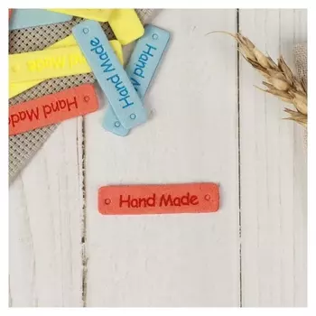 Набор нашивок «Hand Made», 4,2 × 1 см, 10 шт, цвет разноцветный