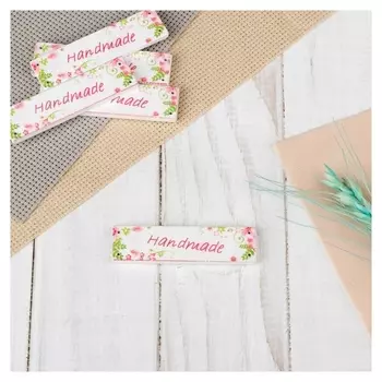 Набор нашивок из дерева «Hand Made», 6,3 × 1,7 см, 5 шт