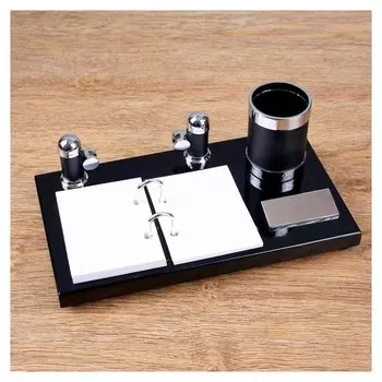 Набор настольный 3в1 Визитница, карандашница, держатель для календаря