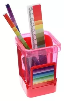 Набор настольный детский радуга(Подставка+2 карандаша+линейка+точилка+ластик+блок 8лист)