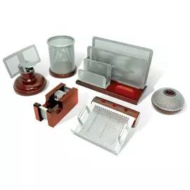 Набор настольный Galant "Wood&amp;metal", 6 предметов, красное дерево и никелированный металл