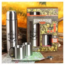 Набор «Настоящий мужчина»: термос 750 мл, кружка 200 мл, 2 шт., время сохранения тепла 24 ч