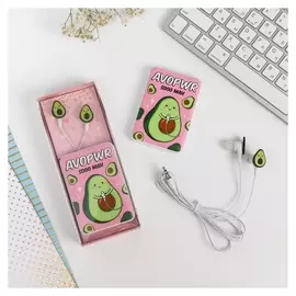 Набор наушники вакуумные и внешний аккумулятор 5000mah «Авокадо»